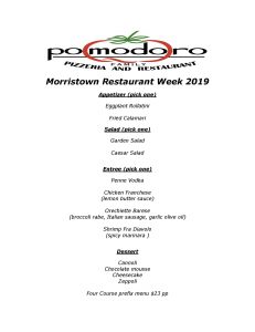 Morristown Restaurant Week Morristown Partnership